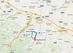 Felino e Langhirano mappa
