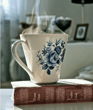 Tazza blu e libro - Copia