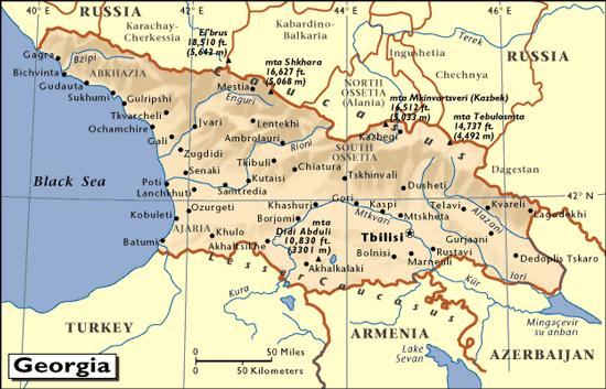 mappa della Georgia da Apiceuropa