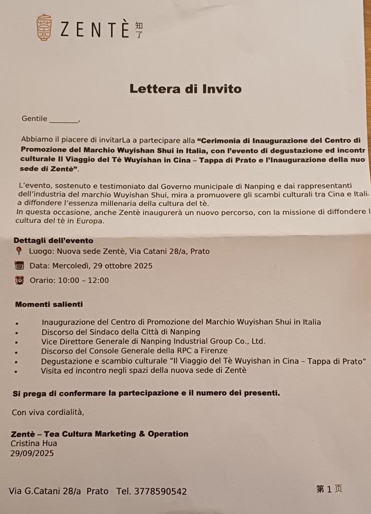 Zentè lettera di invito